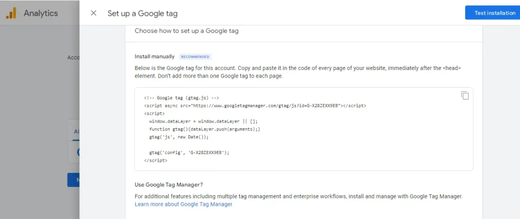 Instructions for installing Google Analytics tracking code on a blog, using WordPress and manual methods